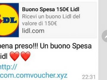 buono spesa 150 euro su whatsapp del lidl